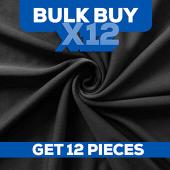 BULK BUY! 12 PIECES! *IFR* 8ft Long Poly Stretch / Scuba Cloth Drape Panel w/ Sewn Rod Pocket (IFR) - Black