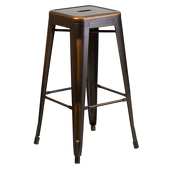 30" Distressed Stacking Metal Barstool - Russet