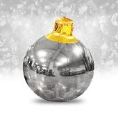 Silver DELUXE Inflatable GIANT Christmas Ornament