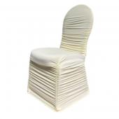 210 GSM Better Quality/Best Value Ruched Chair Cover By Eastern Mills - Spandex/Lycra - Ivory