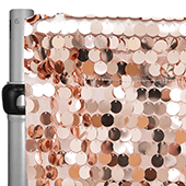 Blush/Rose Gold Payette Sequin Backdrop Curtain w/ 4" Rod Pocket by Eastern Mills - 8ft Long x 4.5ft Wide