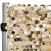 Champagne Payette Sequin Backdrop Curtain w/ 4" Rod Pocket by Eastern Mills - 10ft Long x 4.5ft Wide