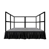 MyStage - 8’x8’ Portable Stage with Rails & Skirts - Adjustable Height (Set of 4)