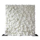 Economy White Mixed Floral Wall - Curtain Style - Easy Install! Select Size