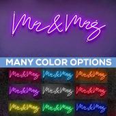 Neon Sign "Mr & Mrs" in "Dear Sasha" Font - Choose your Size and Color!
