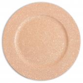 Glitter Plastic Charger Plate 13" - 24 Pack - Rose Gold
