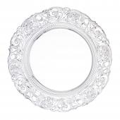 Plastic Charger Plate With Engraved Rim 14" - 24 Plates - Silver