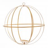 Hanging Floral Sphere 8" - Gold