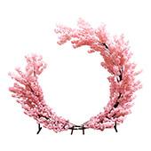 Pink Hydrangea Floral Partial Round Wedding Ceremony Arch - 8 Feet Tall