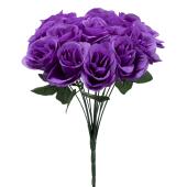 Artificial Rose Bouquet 12" - Purple