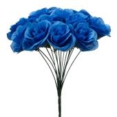 Artificial Rose Bouquet 12" - Royal Blue