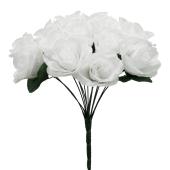 Artificial Rose Bouquet 12" - White