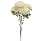Artificial 9 Head Carnation Bush 18" - White