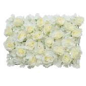 Artificial Mixed Rose Hydrangea Flower Mat - Ivory