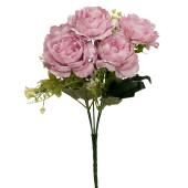 Artificial 5 Head Peony Bush 12" - Lavender