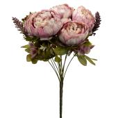 Artificial 13 Head Peony Bush 25" - Mauve