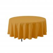 Economy Round Polyester Table Cover 90" - Gold