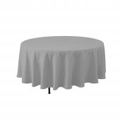 Economy Round Polyester Table Cover 90" - Silver