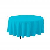 Economy Round Polyester Table Cover 90" - Modern Blue