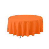 Economy Round Polyester Table Cover 108" - Orange