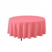 Economy Round Polyester Table Cover 120" - Coral