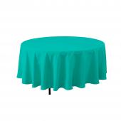 Economy Round Polyester Table Cover 120" - Turquoise