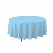 Economy Round Polyester Table Cover 132" - Blue
