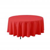 Economy Round Polyester Table Cover 132" - Red
