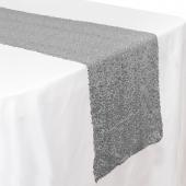 Economy Sequin Table Runner 12" x 108" - 6 pieces - Silver