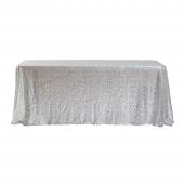 Economy Rectangle Sequin Table Cover 90" x 132" - Silver