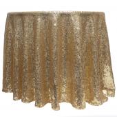 Economy Round Sequin Table Cover 108" - Champagne