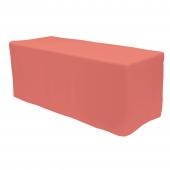 Fitted Polyester Rectangular Table Cover 6ft - Coral