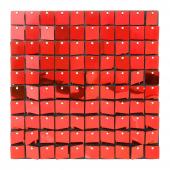 Decostar™ Shimmer Wall Panels w/ Black Backing & Square Sequins - 24 Tiles - Red