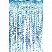 Metallic Curly Foil Fringe Curtain 96" - Aqua