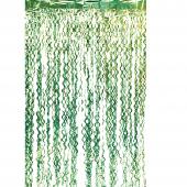 Metallic Curly Foil Fringe Curtain 96" - Green