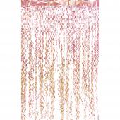 Metallic Curly Foil Fringe Curtain 96" - Pink