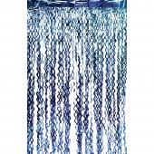 Metallic Curly Foil Fringe Curtain 96" - Royal Blue