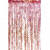 Metallic Curly Foil Fringe Curtain 96" - Red