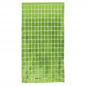 Metallic Square Foil Curtain 78" - Apple Green
