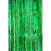 Value Metallic Foil Fringe Curtain 96" - Green