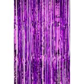 Value Metallic Foil Fringe Curtain 96" - Purple