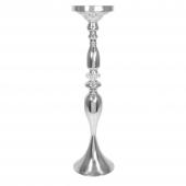 Metal Mermaid Floral Stand Riser with Crystal 26¼" - Silver