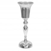 Metal Trumpet Floral Centerpiece 15¼" - Silver