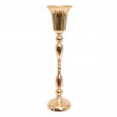Metal Trumpet Floral Centerpiece 24" - Gold