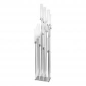 Rectangular Twelve Arm Cluster Candle Holder 54" - Silver