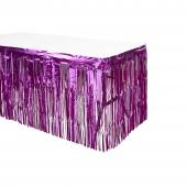 Metallic Foil Table Skirt 14ft - Fuchsia