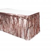 Metallic Foil Table Skirt 14ft - Rose Gold