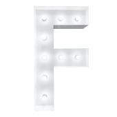 4ft Metal Light Up Marquee Letters “F” - White