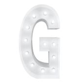 4ft Metal Light Up Marquee Letters “G” - White
