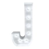 4ft Metal Light Up Marquee Letters “J” - White